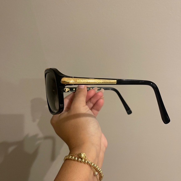 Louis Vuitton Evidence Sunglasses. Black and gold. Case included with purchase. - Picture 5 of 7